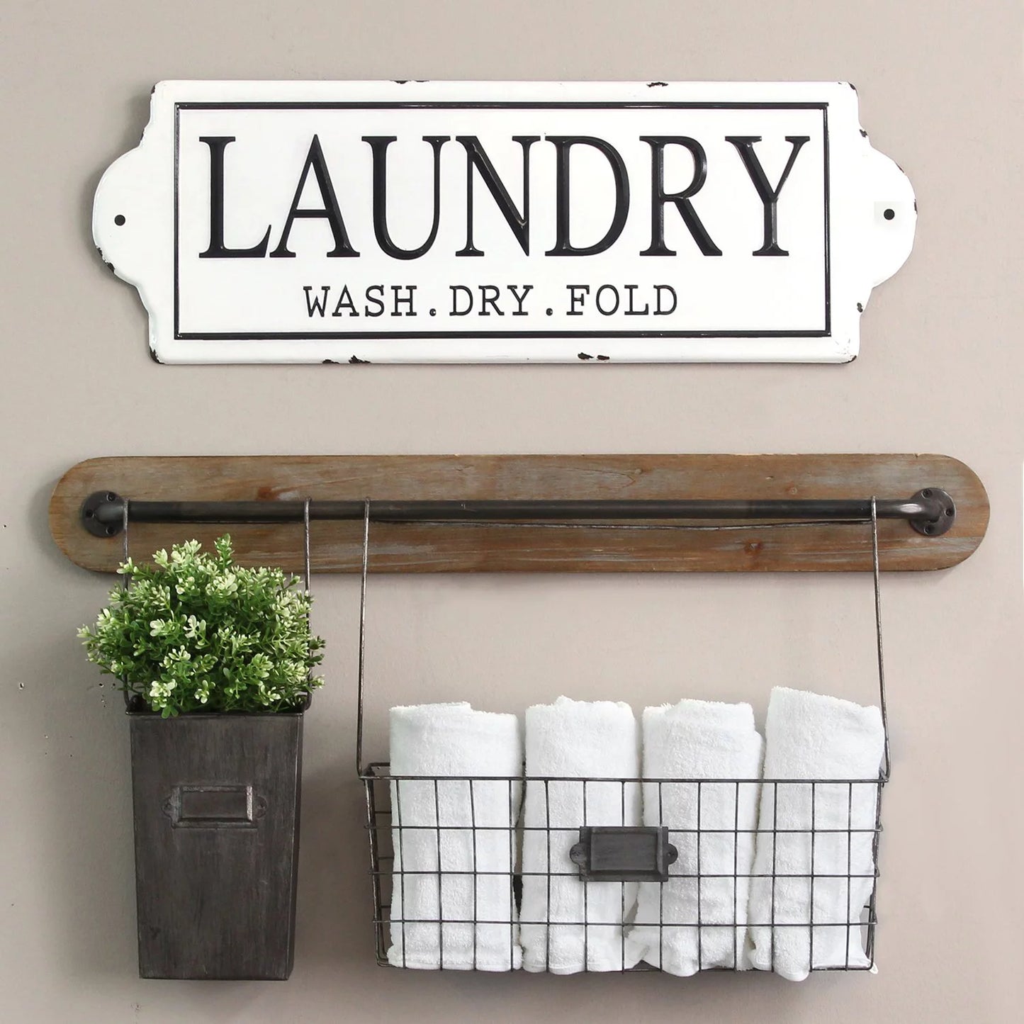 Laundry Wall Decor in White