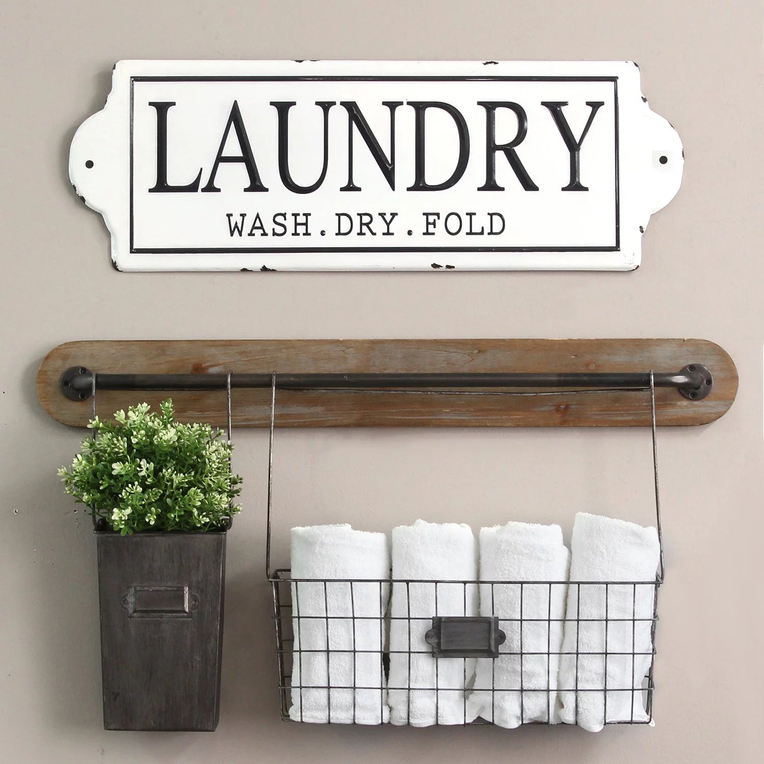 Laundry Wall Decor in White