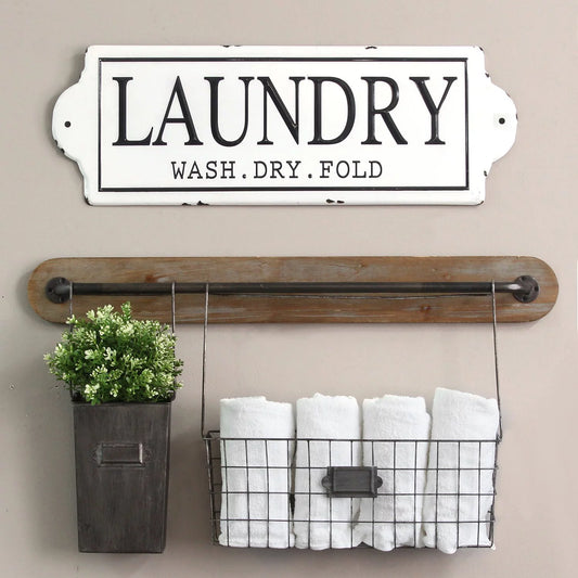 Laundry Wall Decor in White