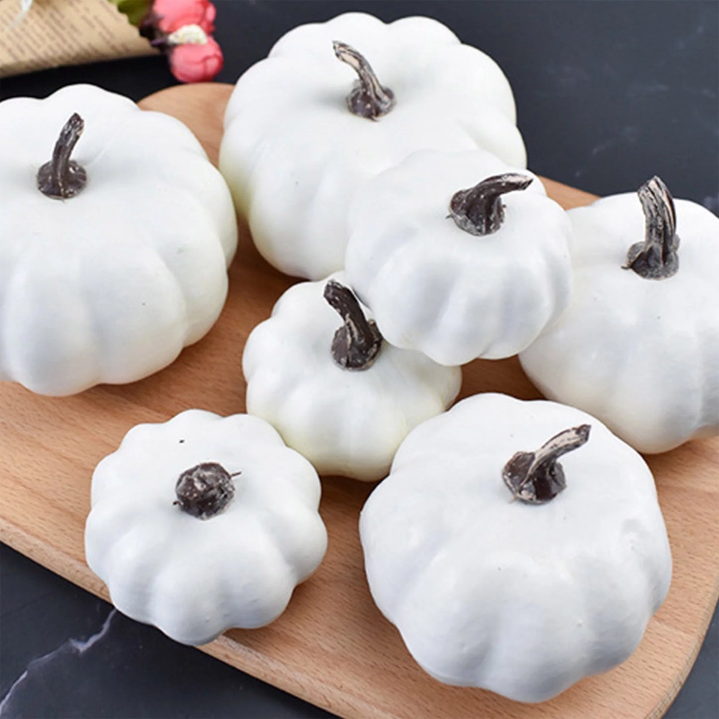 7Pcs Thanksgiving Artificial Pumpkin Home Decoration Sets, Artificial Vegetables Pumpkin for Fall Halloween Home Decor