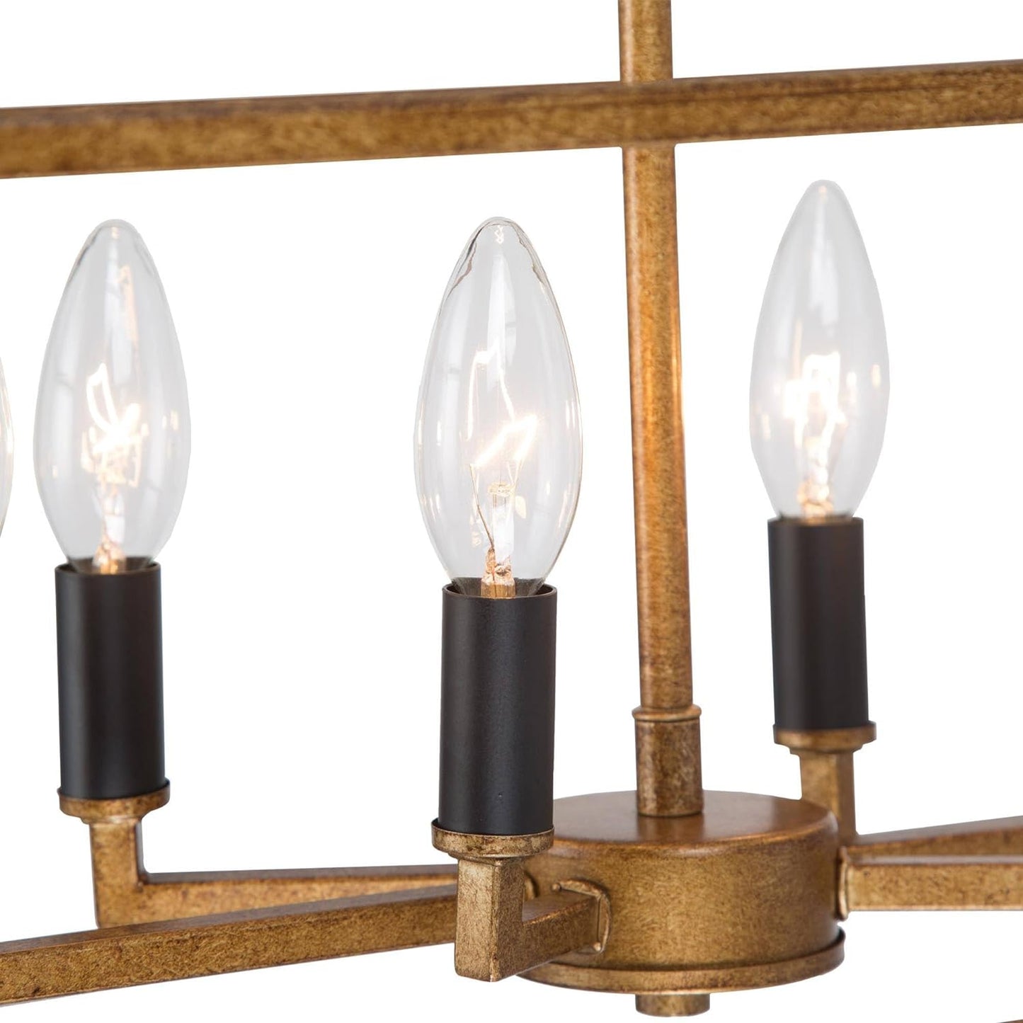 Farmhouse Chandeliers for Dining Room, 6-Light Gold Chandelier, 23.5“ Handmade Distressed Gold Dot Medium Island Lights for Kitchen