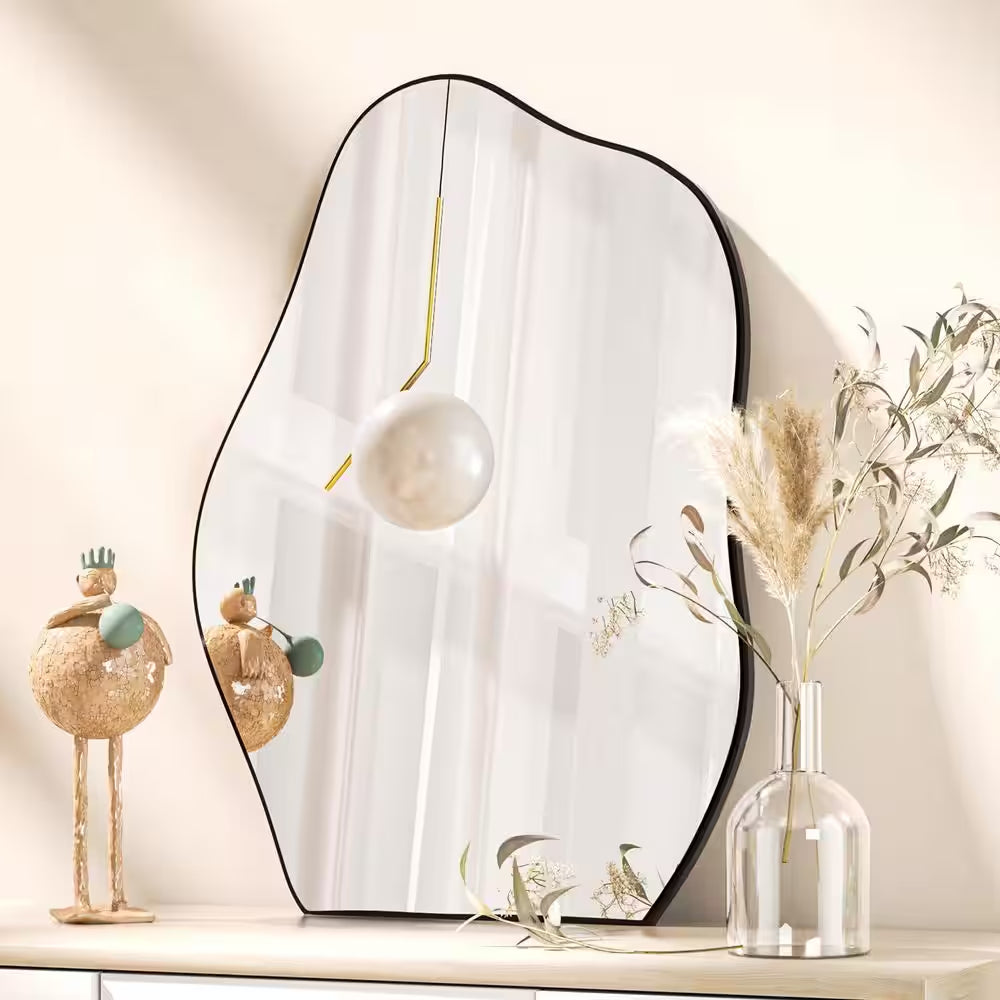 20 In. W X 28 In. H Irregular Modern Frameless MDF Wall Mirror Decorative Mirror