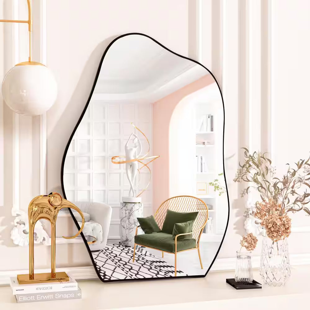 20 In. W X 28 In. H Irregular Modern Frameless MDF Wall Mirror Decorative Mirror