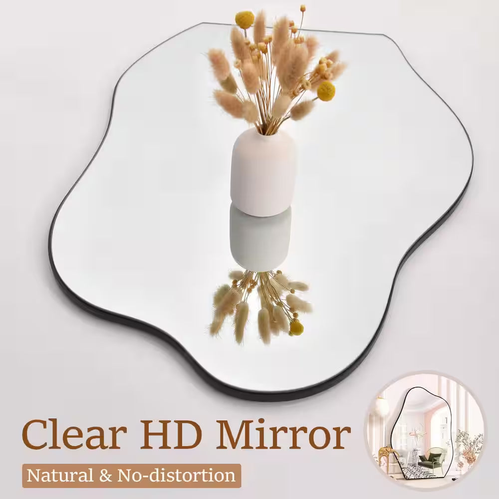 20 In. W X 28 In. H Irregular Modern Frameless MDF Wall Mirror Decorative Mirror