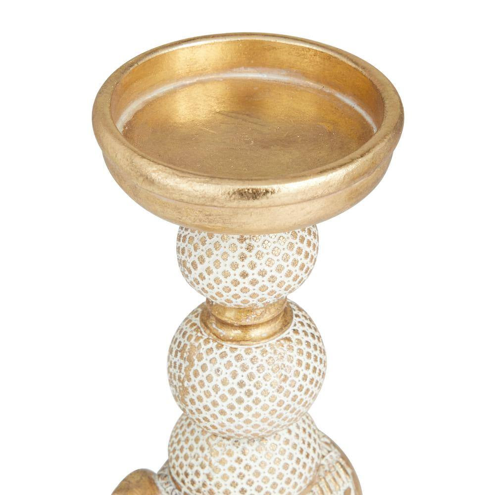 White Polystone Elephant Candle Holder with White Wash Finish (Set of 2)